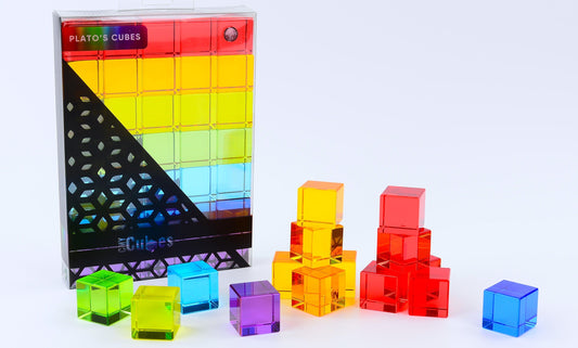 Plato's Cubes in spectrum colours, arranged for sensory play